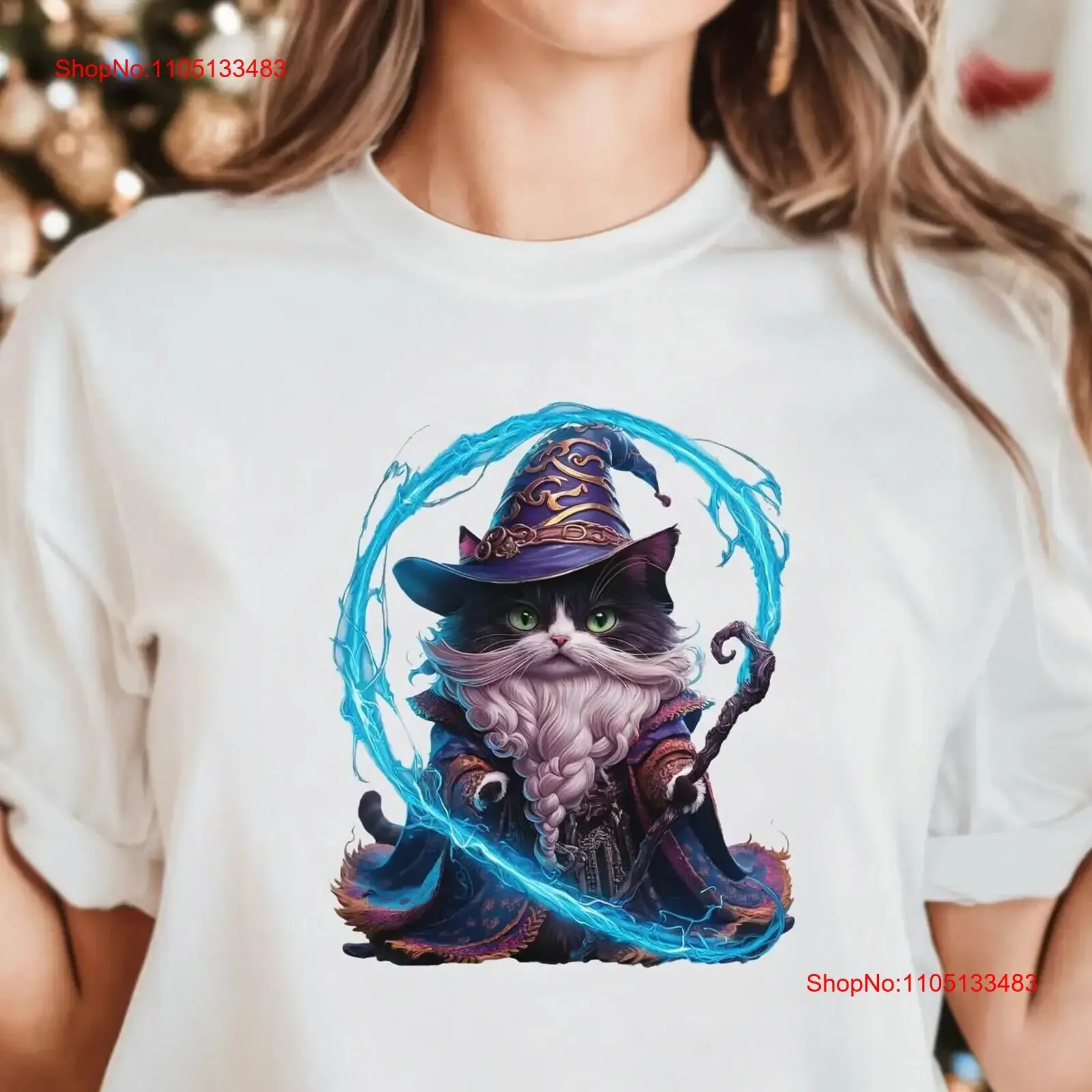 

Wizard CaT T Shirt Funny For Lover Christma vintage Washed Versatile streetwear Stretched fashion homme Breathable graphic