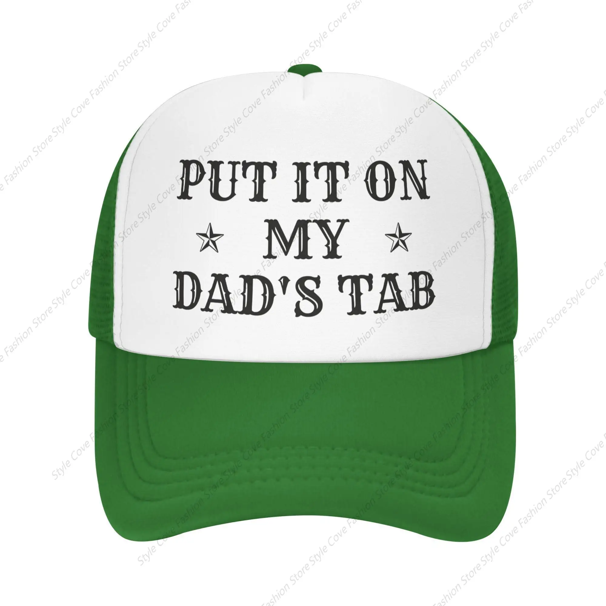 

Put It On My Dad's Tab Mesh Hat World Best Dad Ever Hat Men Women Trucker Hat Breathable Adult Outdoor Baseball Cap For Sports