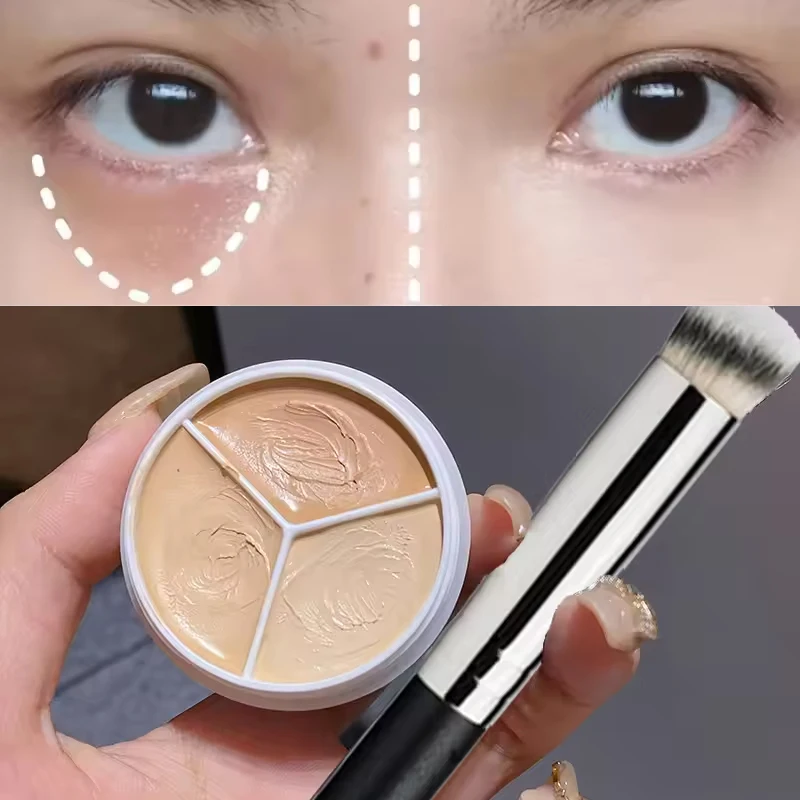 Make-up 3-Farben-Concealer-Palette Spot Acne Print Repair Foundation Augenringe sind nicht leicht zu kleben, Puder, wasserfest, langlebig