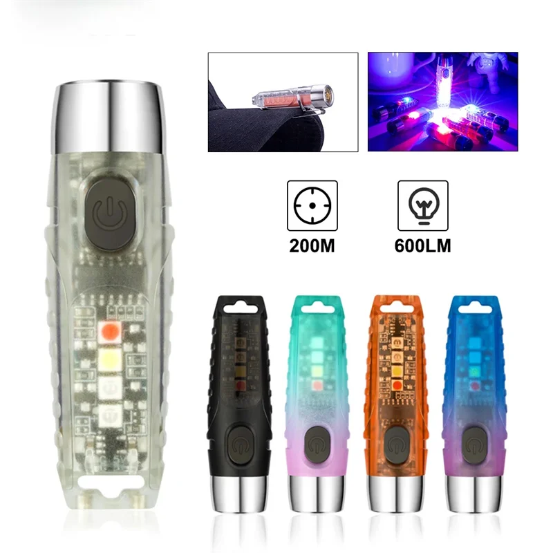 TUNENGE Mini LED Flashlight Super Bright S12 PLUS Portable Torch 600LM Waterproof Light Keychain Built-in Battery With Magnetic