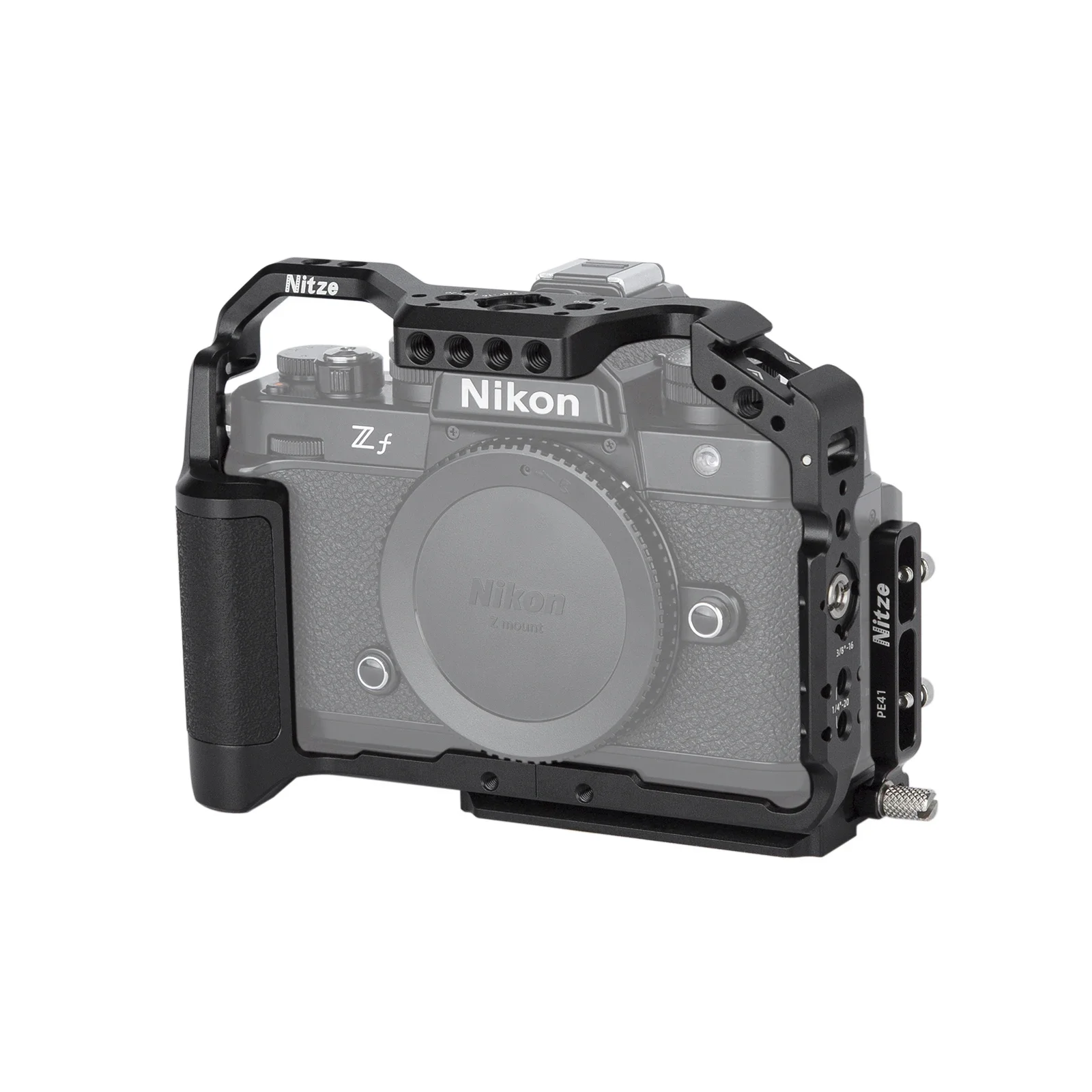 Nitze T-N03B Protective Camera Frame With Cable Clamp Dedicated for Nikon Z f Prevent HDMI-compatible USB-C Wire Pulling Off