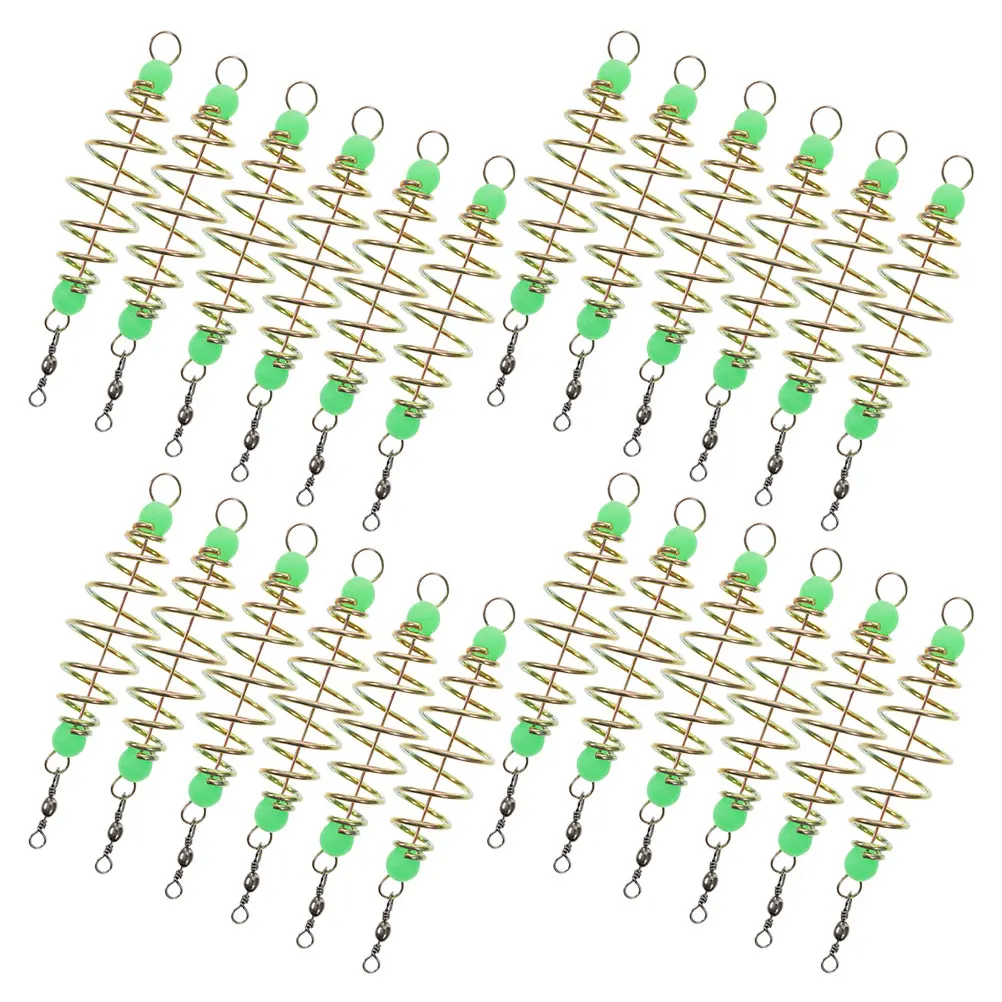 

25 Pcs Spring Luminous Bait Holder Cage Carp Fishing Hooks Tackle Traps Keeper Equipment for Night Portable Design