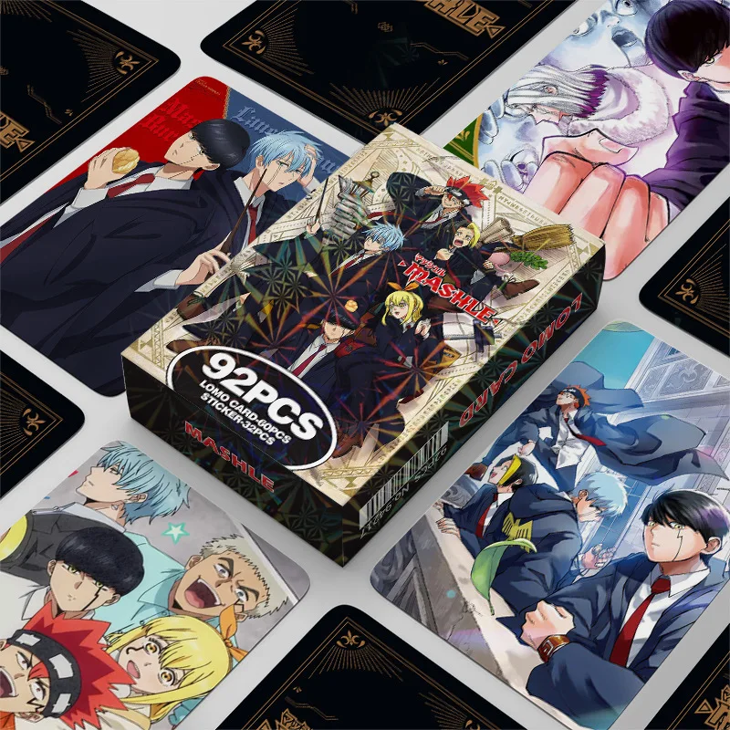 92Pcs/Set Anime MASHLE Series High Quality Lomo Cards Mash Burnedead Lance Crown HD Printd Photocards And Stickers Gifts