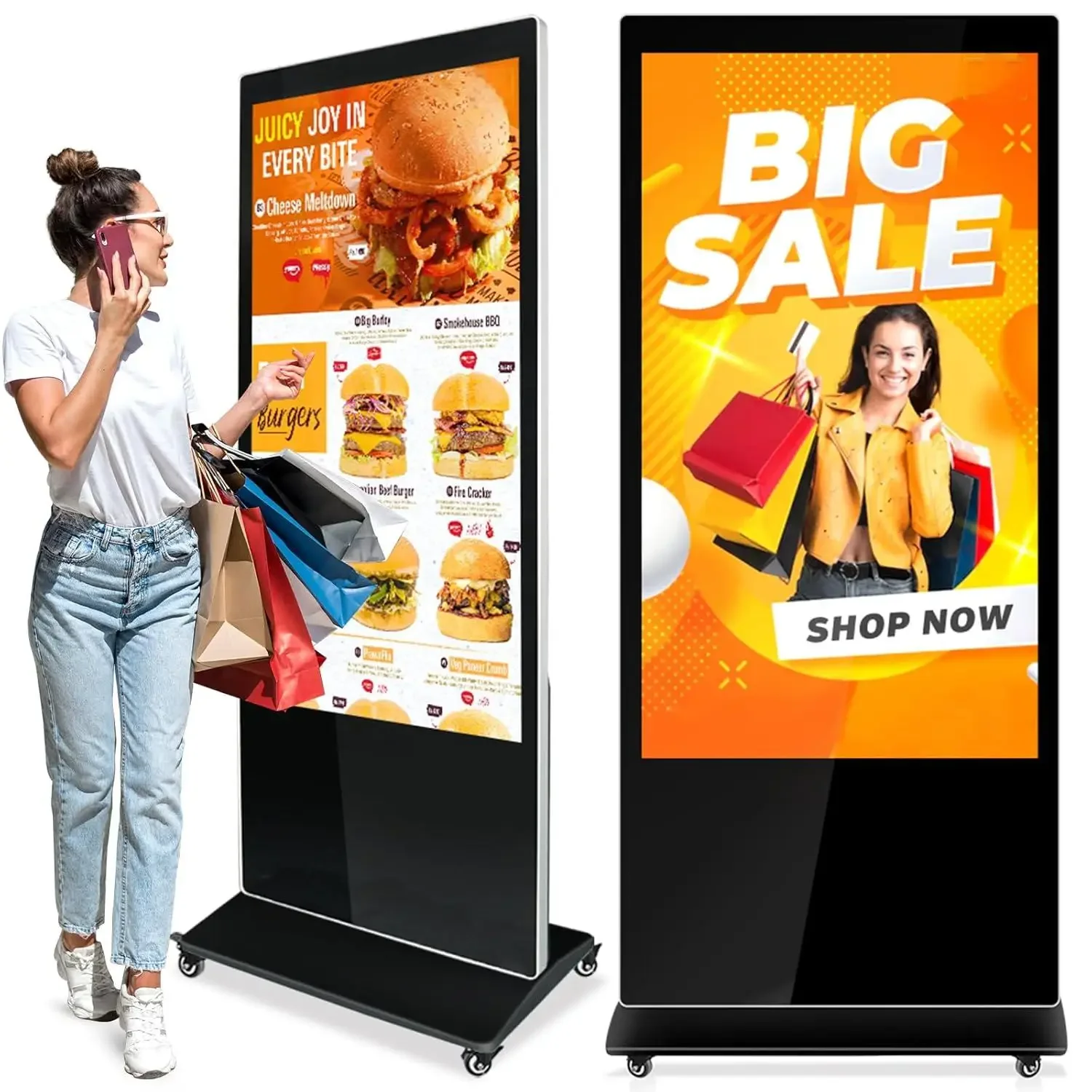 

55-дюймовая напольная подставка с цифровыми вывесками M onitor, тотем ОС Android, интерактивный ЖК-реклама, внутренние сенсорные киоски