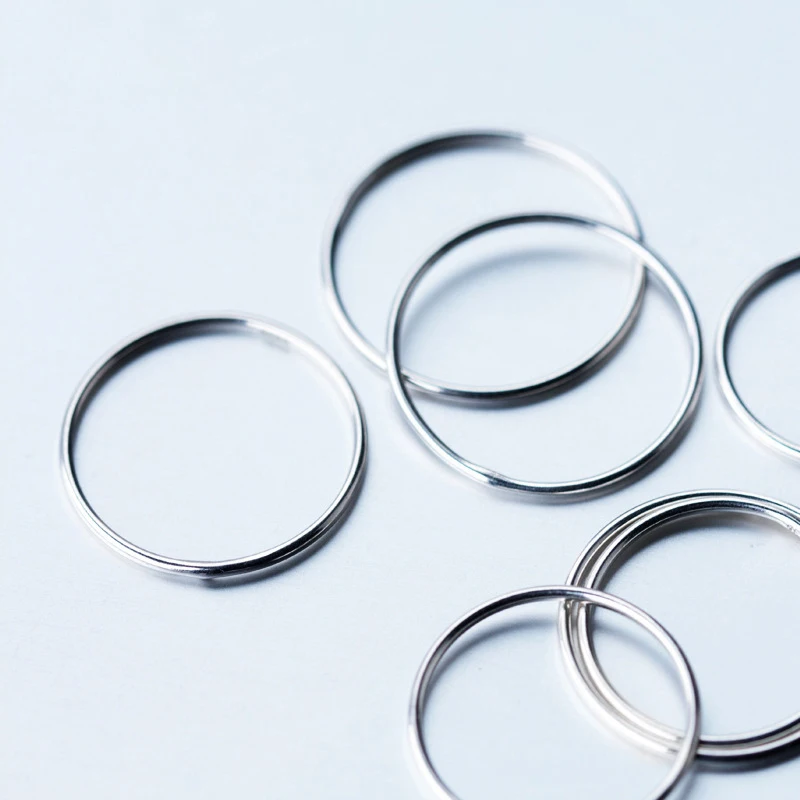 Modian Silver Simple Circle Stackable Ring 100% 925 Sterling Silver Multiple Sizes Finger Rings For Women Fashion Fine Jewelry