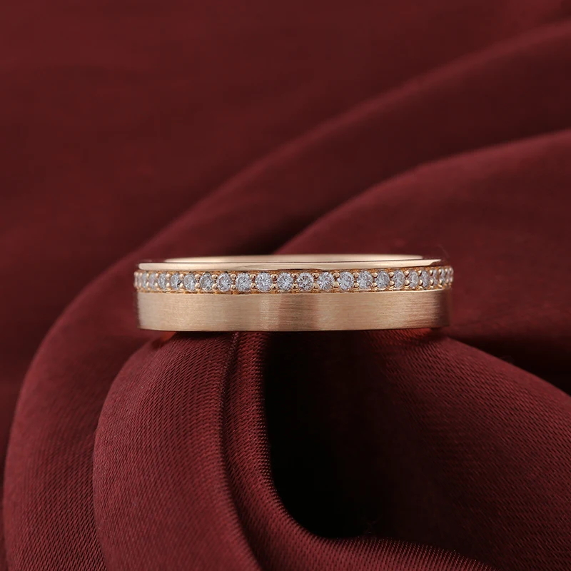 Ювелирные изделия в стиле прованс, мужское обручальное кольцо из желтого золота 14 карат/18 карат с лабораторным бриллиантом, обручальное кольцо на заказ, подарок на день рождения, годовщину