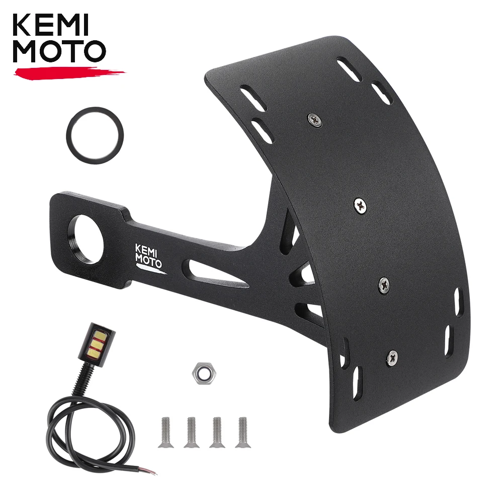 Motorcycle License Plate Bracket Black Curved Motorcycle License Plate Holder Side Motorcycle License Plate Mount Tag Bracket