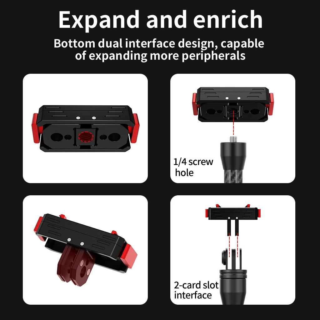 Magnetische Basis Schnellwechselhalterung Stativadapter 1/4 Schraubanschluss für Insta360 Ace Pro2 X6 X5 Osmo 360 Action-Kamera-Ständer – Detail 8