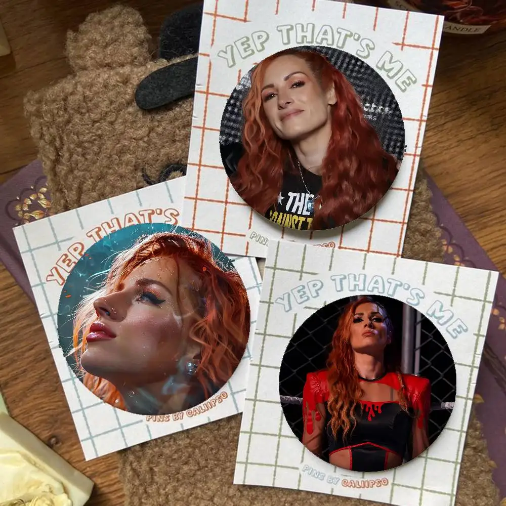 B-Becky Lynch insignias insignias broches redondos de dibujos animados en mochila chaqueta acrílico botón Pins colección regalos