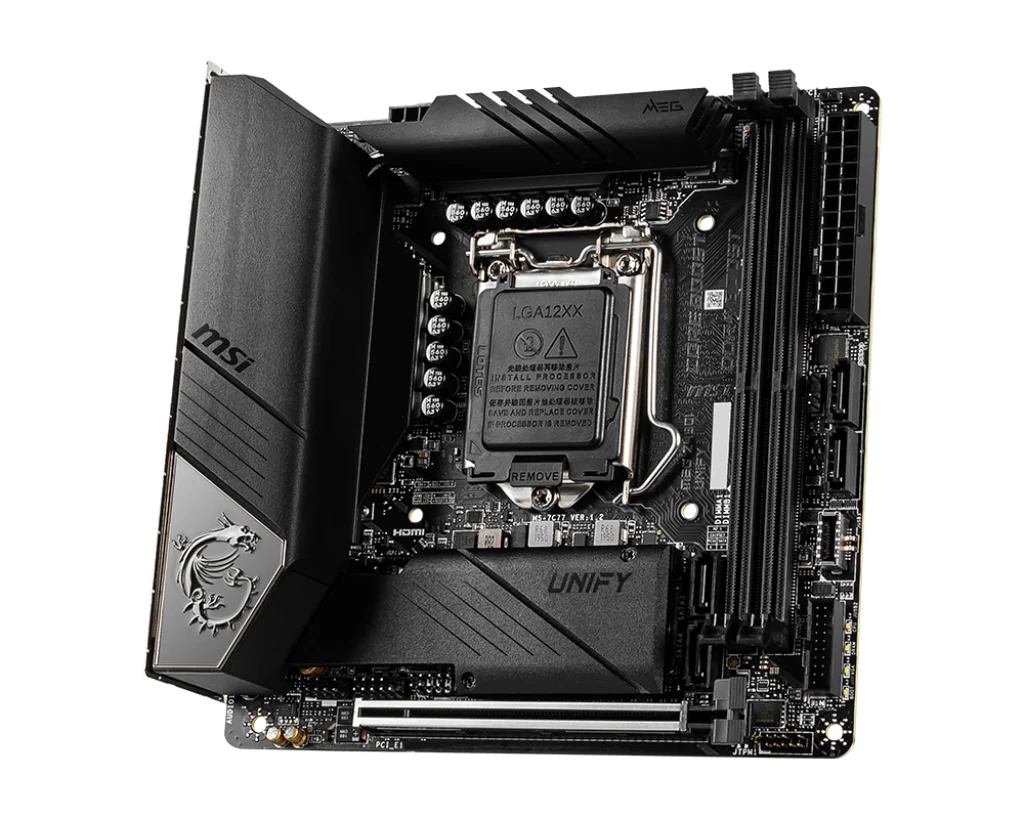 Imagem -02 - Placa-mãe Msi Meg Z490i Unify Intel Z490 Ddr4 M.2 Usb 3.2 Hdmi Mini-itx Core i3 I310105 Cpus