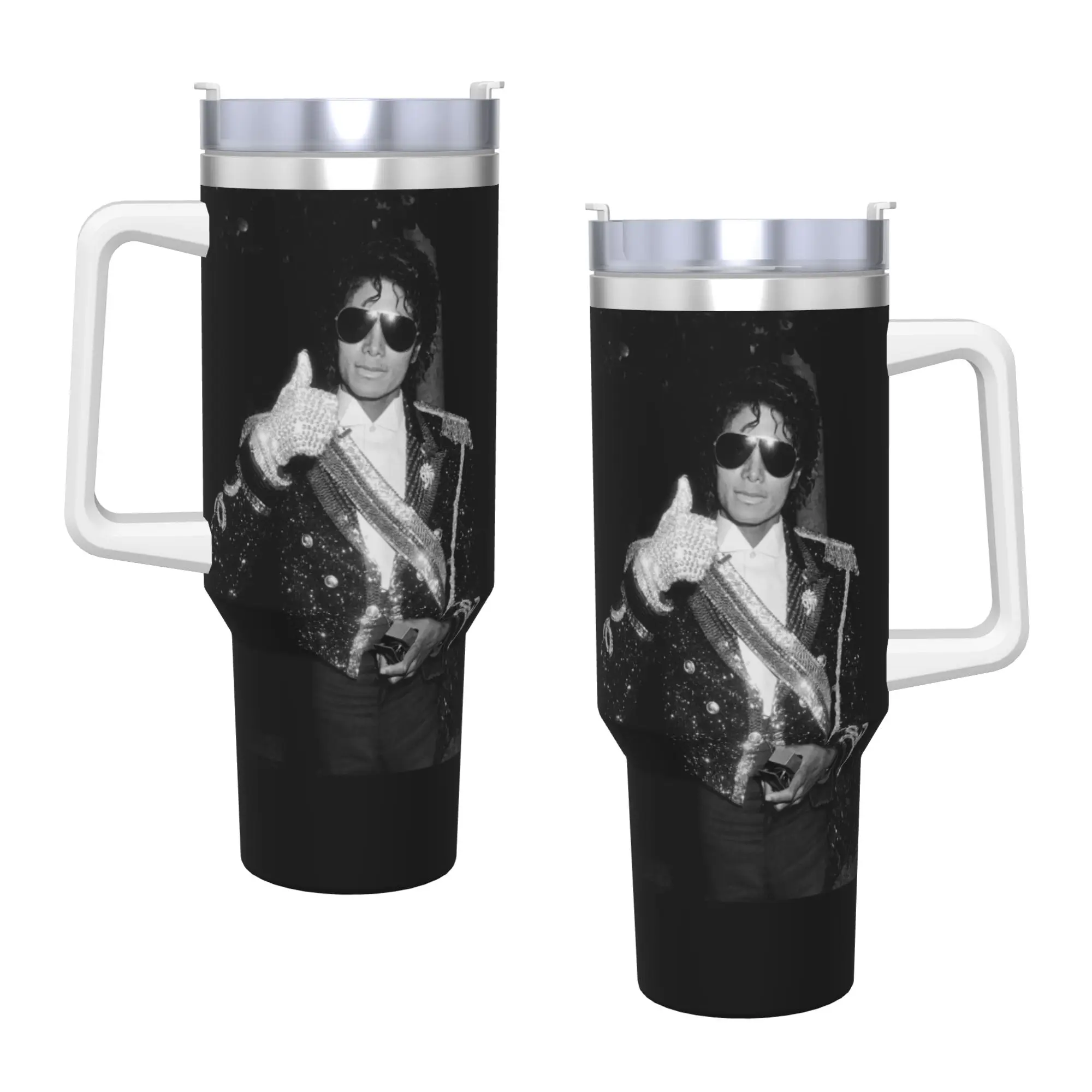 Michael MJ Tumbler King of Pop Male Cold Drink Water Bottle Portable Stainless Steel Thermal Cups Graphic Travel Car Mugs