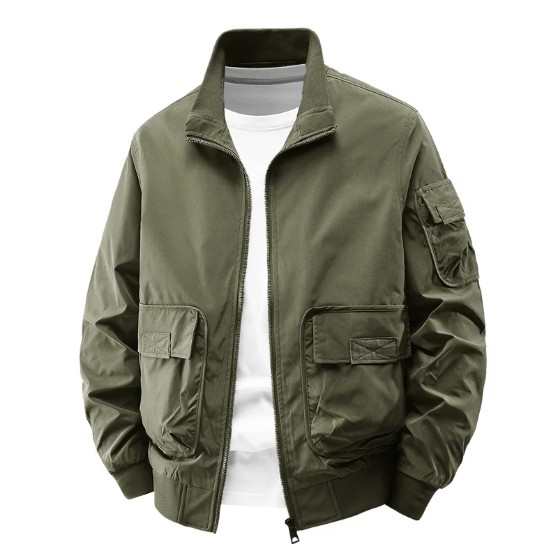 

Spring and Autumn New 's Stand Collar Flight Casual Korean Style Trendy Outdoor Sports Coat Top Men