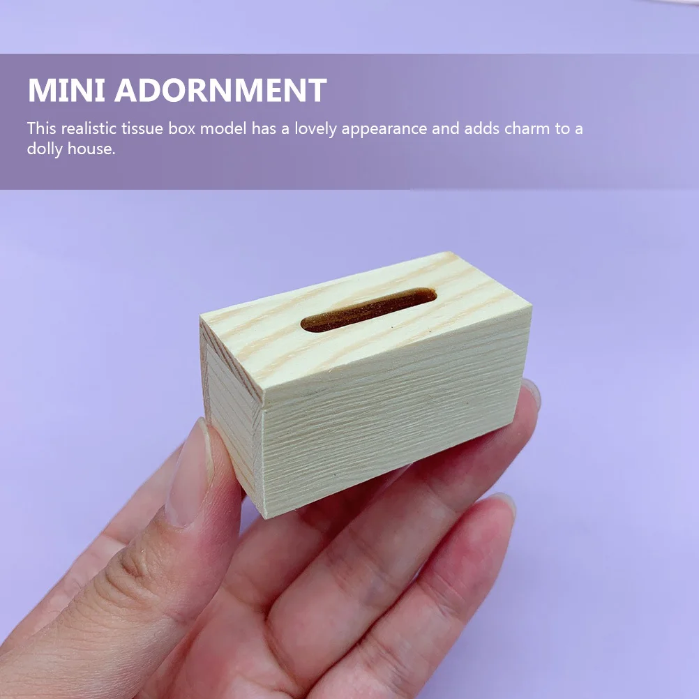 

1pc Mini Tissue Box For Dollhouse Decorative Openable Simulation Playset Kids Pretend Play Tiny House Kit Miniature Accessories