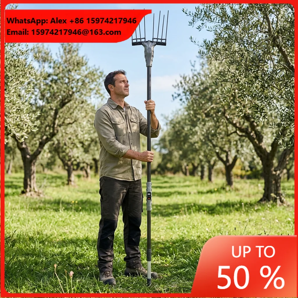 SUCA 750W Electric Olive Shaker Harvester Machine With Carbon Fiber Telescopic Pole 12V Battery Powered Olive Tree Harvester