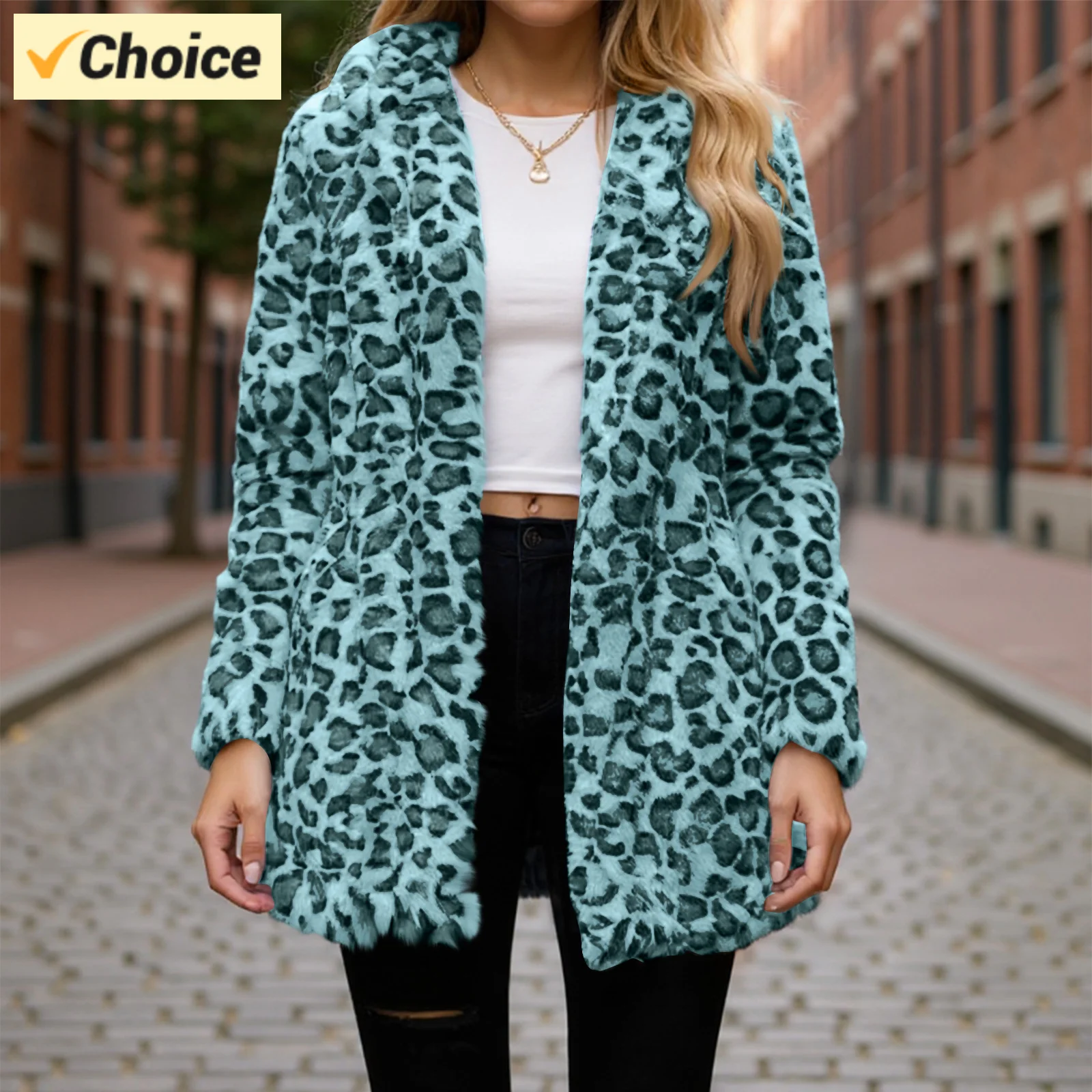 

Luxury Faux Fur Coat For Women - Leopard Print Winter Jacket With Oversized Fit, Soft Plush Lining For Extreme Comfort & Warmth