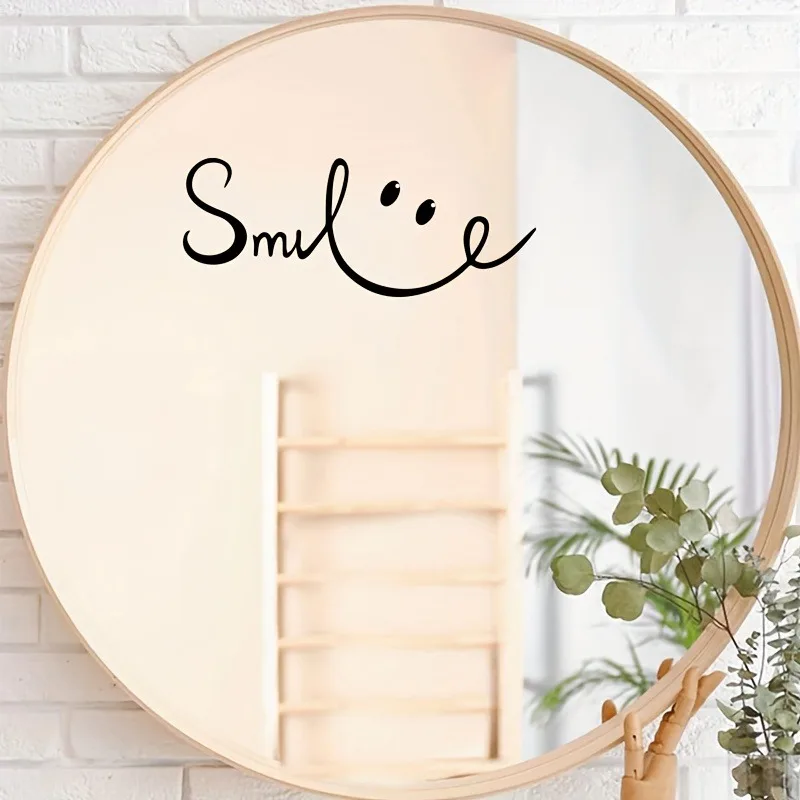 Sorriso espelho adesivo de parede removível adesivos de parede diy papel de parede para corredor decoração murais