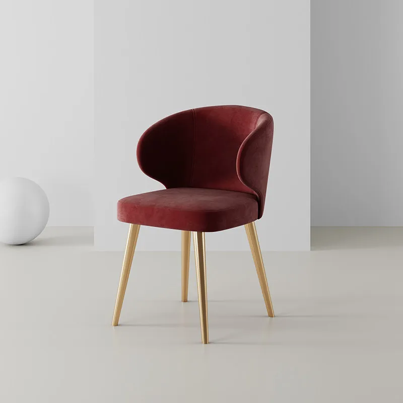 Modern Fabric Dining Chair Indoor Backrest Leisure Seat Simple Elegant Reception Armchair Nordic Style Business Rest Furniture