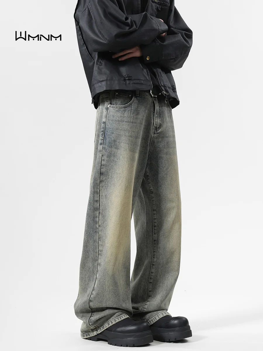 

American Style Retro Cleanfit Men's Jeans Loose Straight Leg Wide Leg High Street Vibe Micro Flared Pants Cotton Polyester Blend