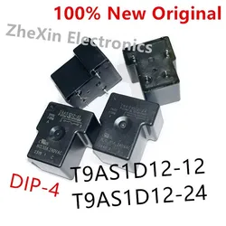 5PCS/Lot   T9AS1D12-24 、T9AS1D12-12  DIP-4  New Original Power Relay  SPST 30A   24VDC  1-1393210-8 、1-1393210-3