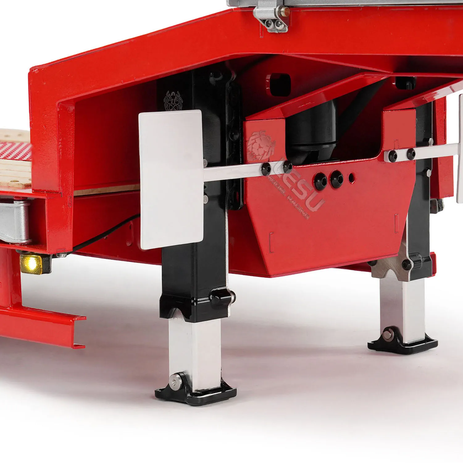 

5 Axles Steering LESU 1/14 Metal Semi Trailer Hydraulic Lifting Tailboard Electric Support Legs for DIY RC Tractor Truck Model