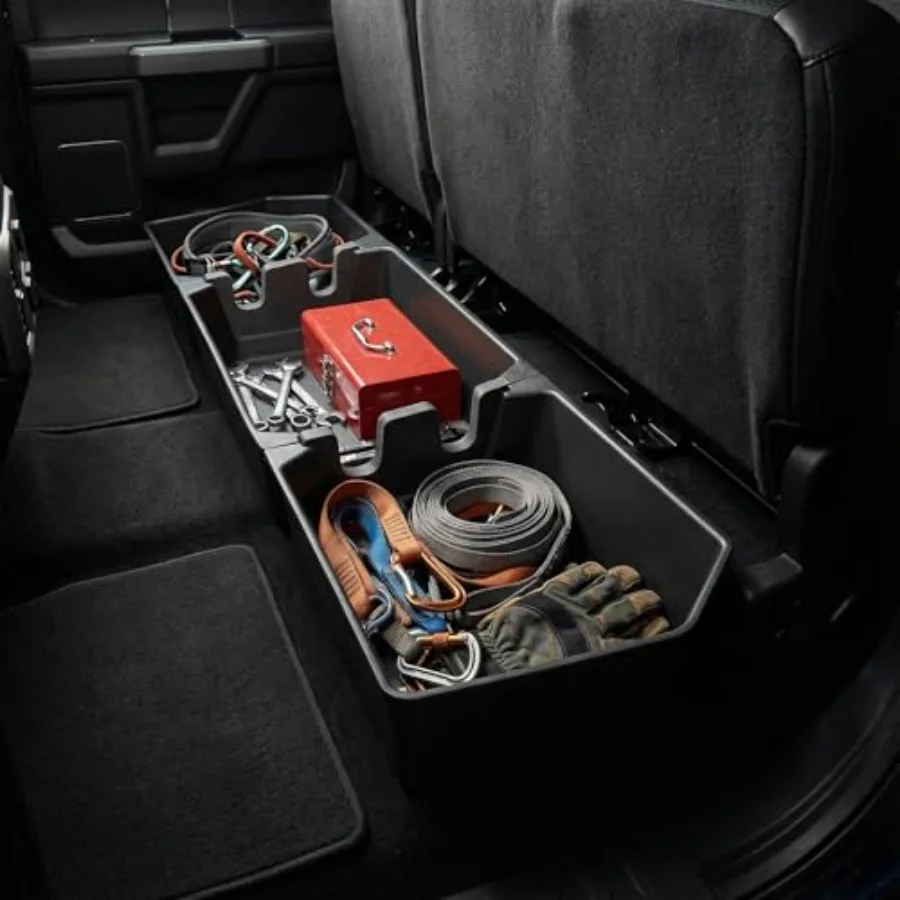 

Rear Underseat Storage Box for 2015-2025 Ford F-150 2017-2025 Ford F-250 F-350 F-450 F-550 Super Duty Heavy-Duty Back Seat Orga