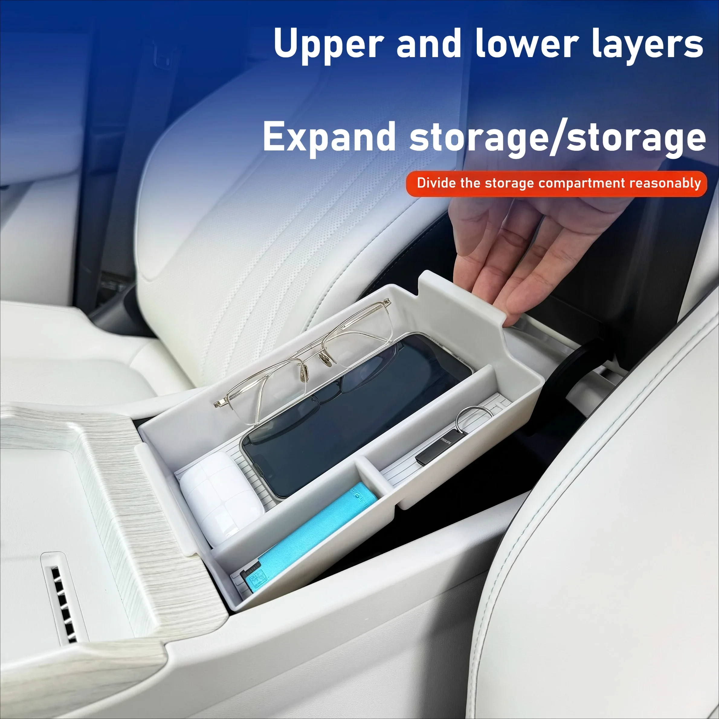 For Geely Galaxy E5 EX5 2024-2026 Central Control Armrest Storage Box Organizing Storage Box Stowing Car Interior Accessories detail image 3