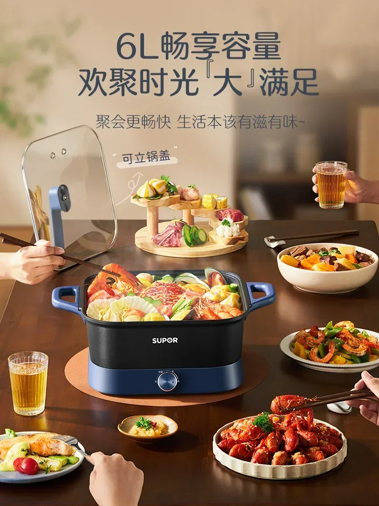 220V Large Capacity Multi-function Electric Hot Pot, Soup and Food Cooker for Home Kitchen