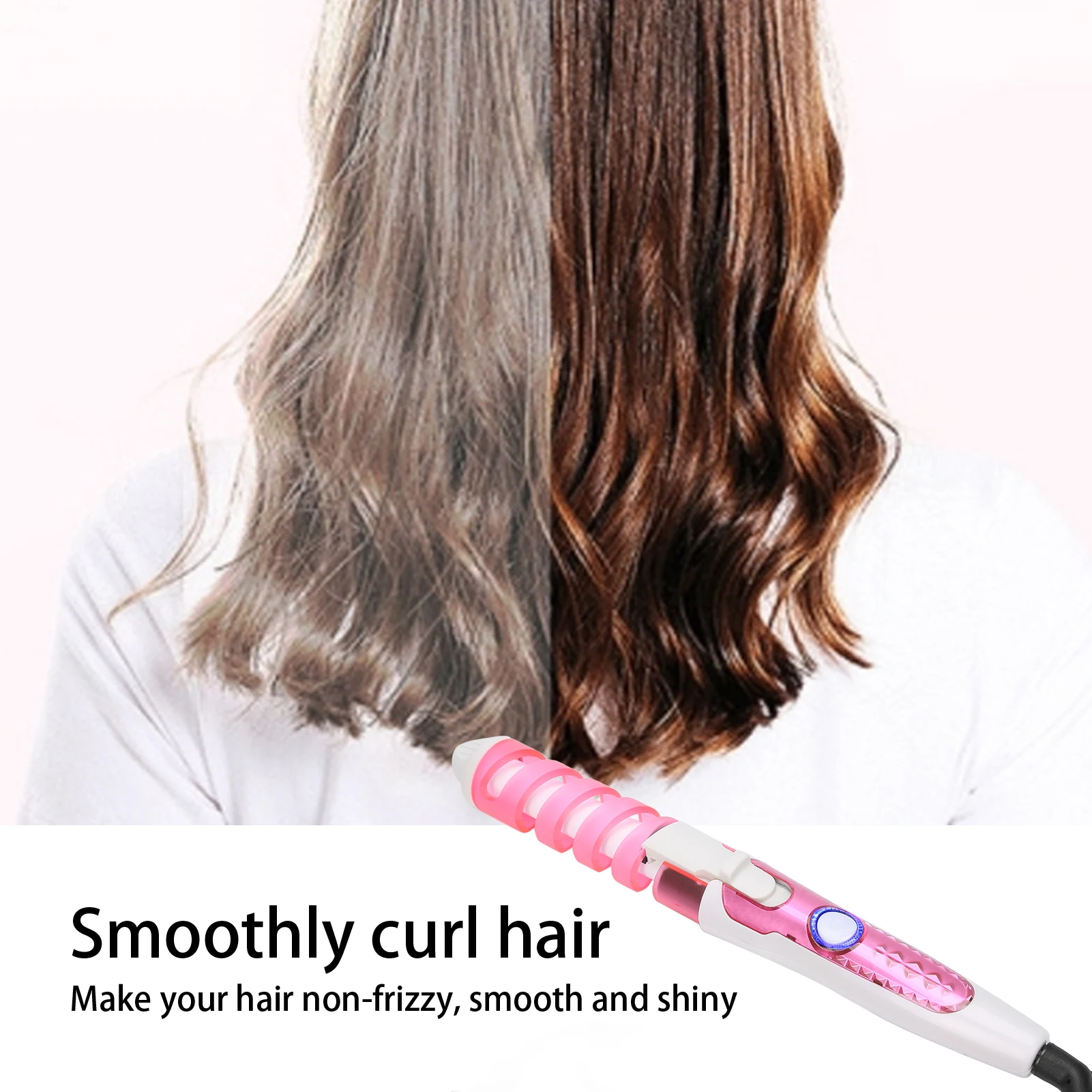 110‑240V Electric Hair Curler Electric Hair Curling Wand Spiral Hair Curler Curling Iron Hairstyling Tools Spiral Curling Wand 3