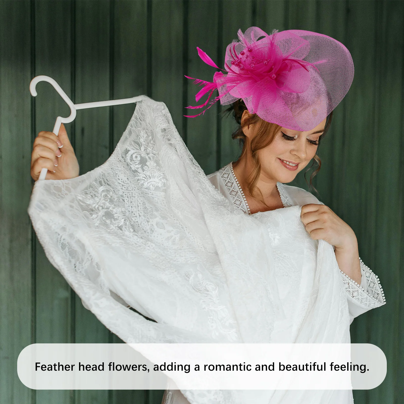 

Vintage Fascinator Headband Bridal Hair Accessories Net Veil Wedding Plume Headpiece Lightweight Mesh Top Hat Bride