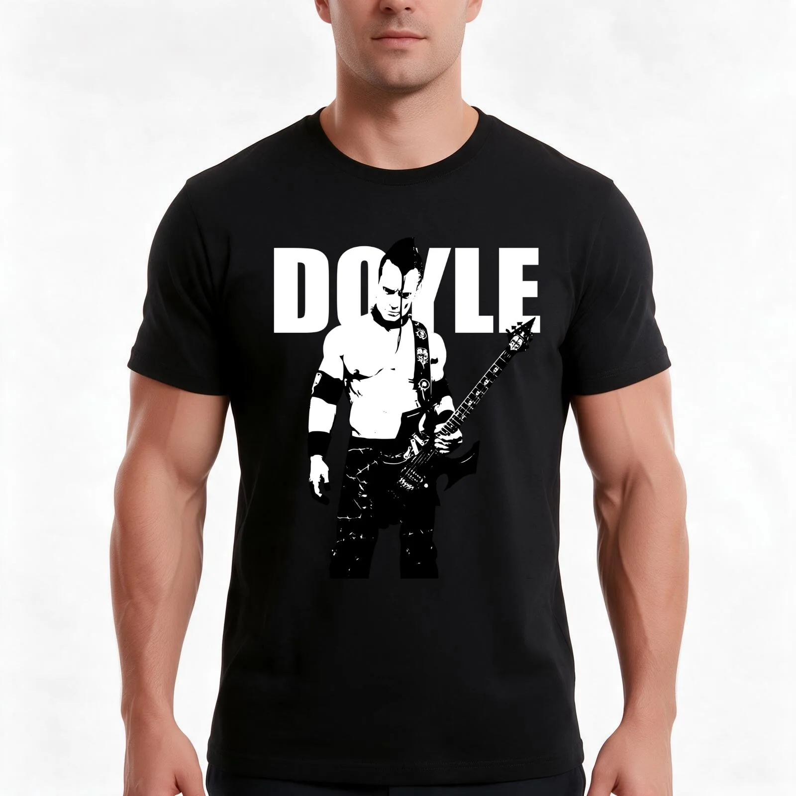 DOYLE T-Shirt, Summer Casual Cotton Tee, Oversized Streetwear Tops, Vintage Graphic Print, Loose Fit Short Sleeve, 100% Cotton