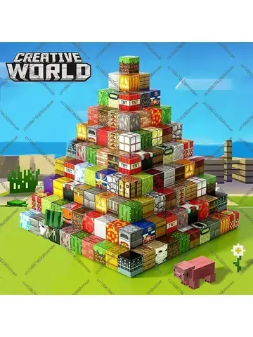 Magnetic Building Blocks Mine World Magnet Cube Set for Boy Girl Kid Age 3+ DIY Model Children Stem STEM Sensory Toy Gift