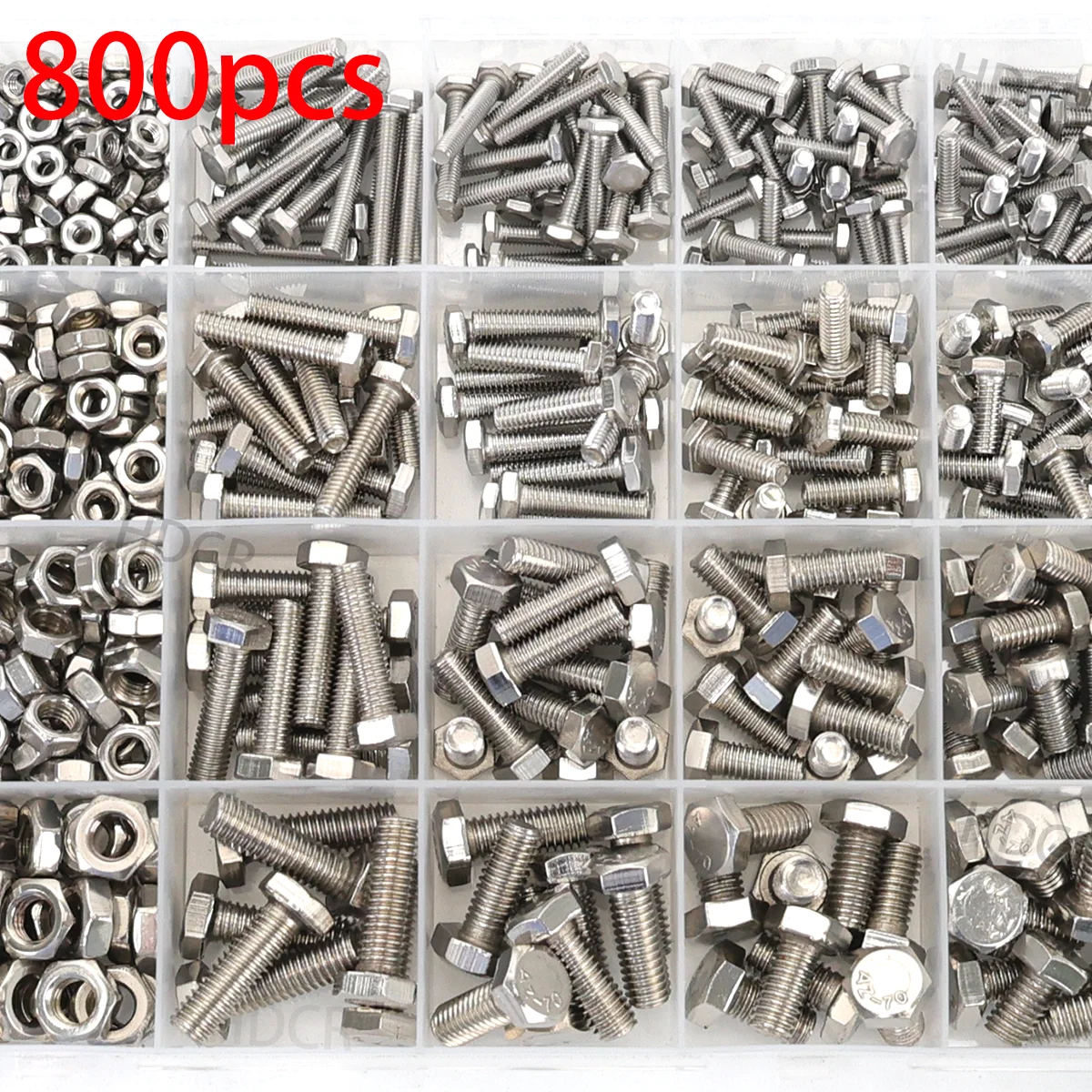 

800 шт., набор шестигранных болтов из нержавеющей стали, набор шестигранных винтов, шестигранная гайка, плоская пружинная шайба, набор винтов ручного инструмента,