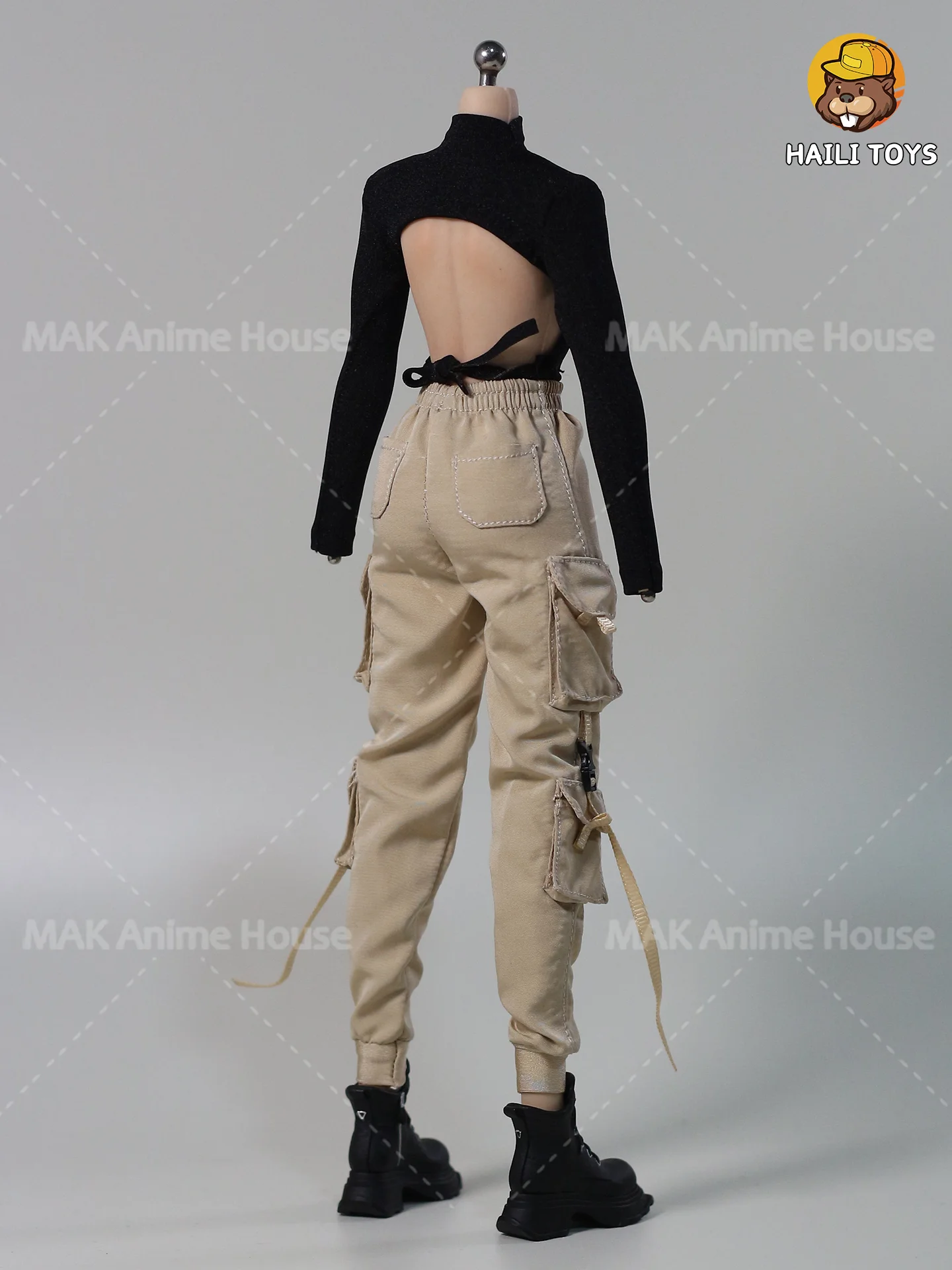 HAILI TOYS HF013 1/6, camiseta funcional ajustada con espalda descubierta, pantalones de trabajo, ropa, modelo apto para cuerpo de figura de acción de soldado de 12 pulgadas