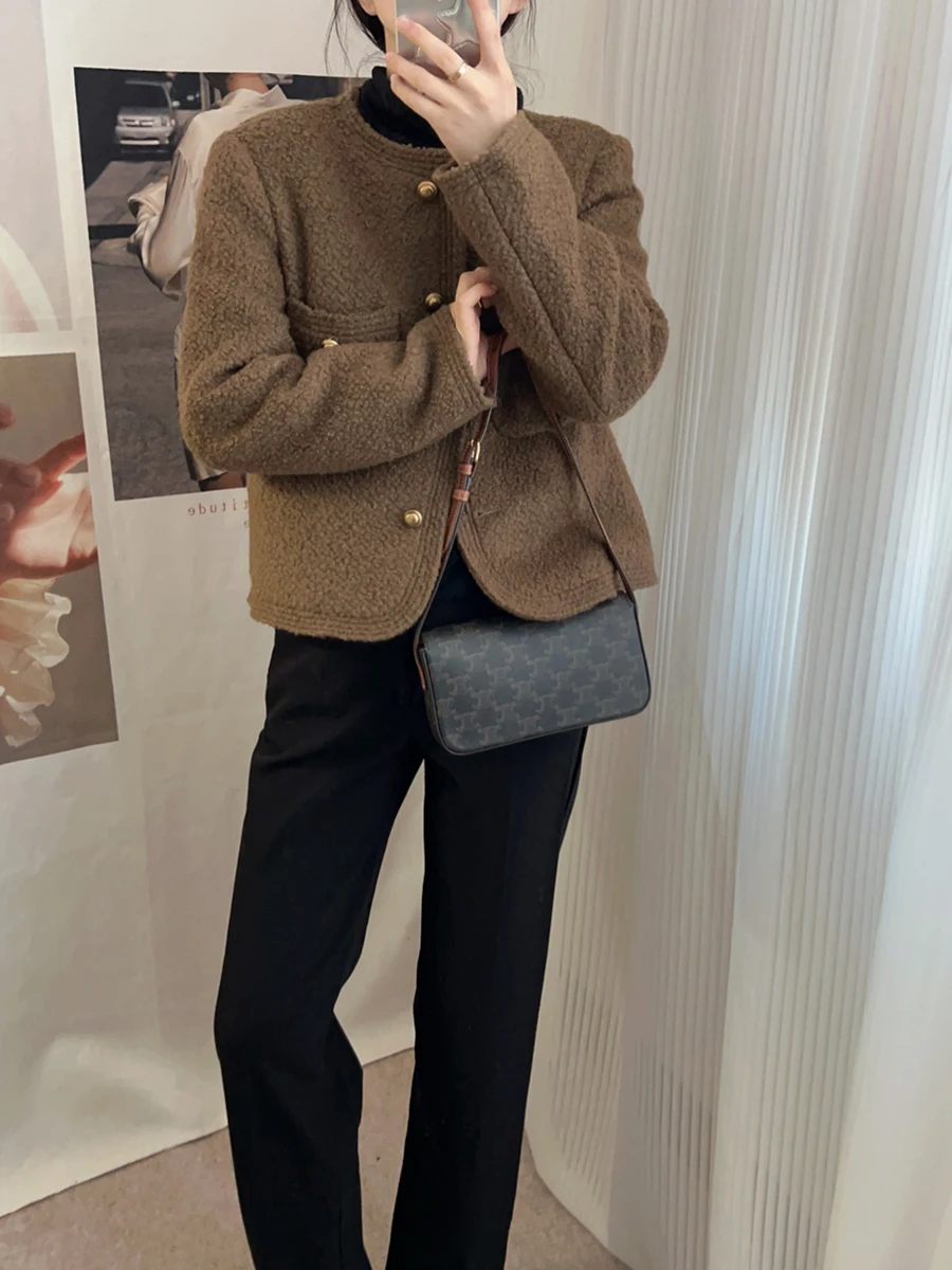 

Ruu Home Small Fraance Sle down Jaet Outerwear Autumn Winter New Model Thin Beautiful Sli ort Coat for Women