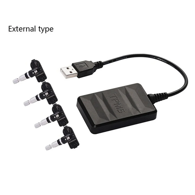 

A90Q-2X Car TPMS Tire Pressure Monitoring System USB Android Navigation Tire Pressure Detection Internal Tire Pressure Sensor