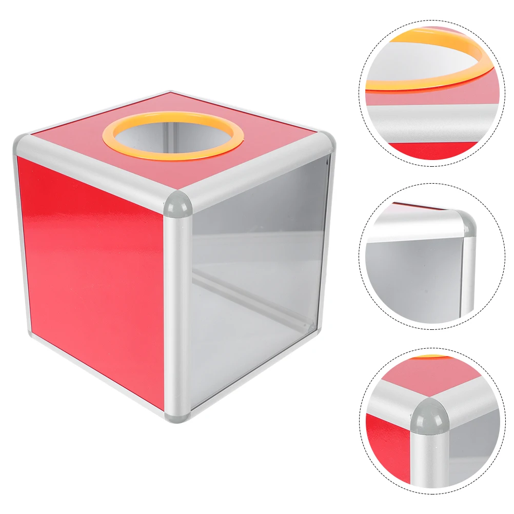 Clear Heavy-Duty Lottery Box Multi-Purpose Raffle Container for Events Parties Fundraising Donation Box Case Raffle Accessory