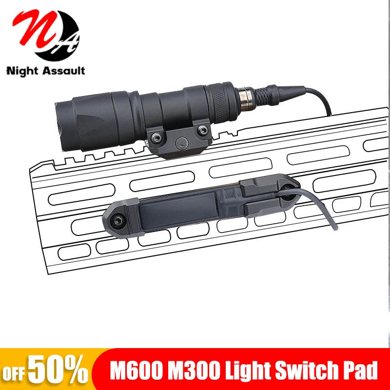 

WADSN M600 M300 Airsoft Weapon ST07 Pressure Pad Switch Scout Light Flashlight Mlok Keymod Rail Mount Accessories Picatinny Rail