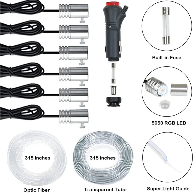 Flexible EL Wire Lights With App Control Ambient Atmosphere Strip Light Decorative Lamps 12V Car Interior Neon RGB Led Strip