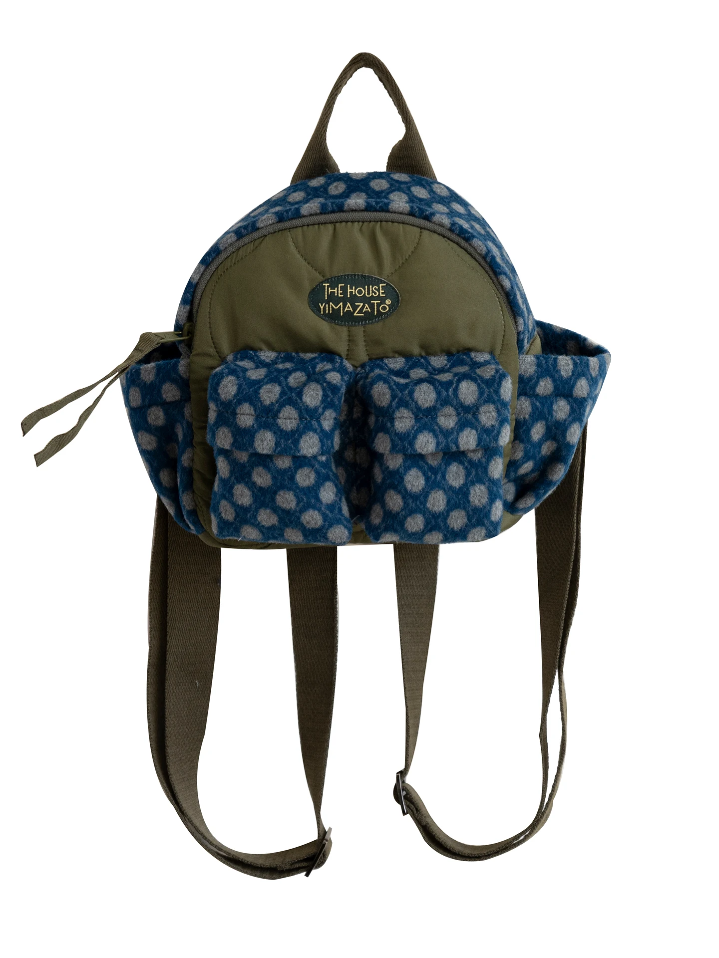 Original Housedesign Spring 2026 Retro Patchwork  Double Shoulder Bag Commuter Backpack Color Block Vintage Backpack
