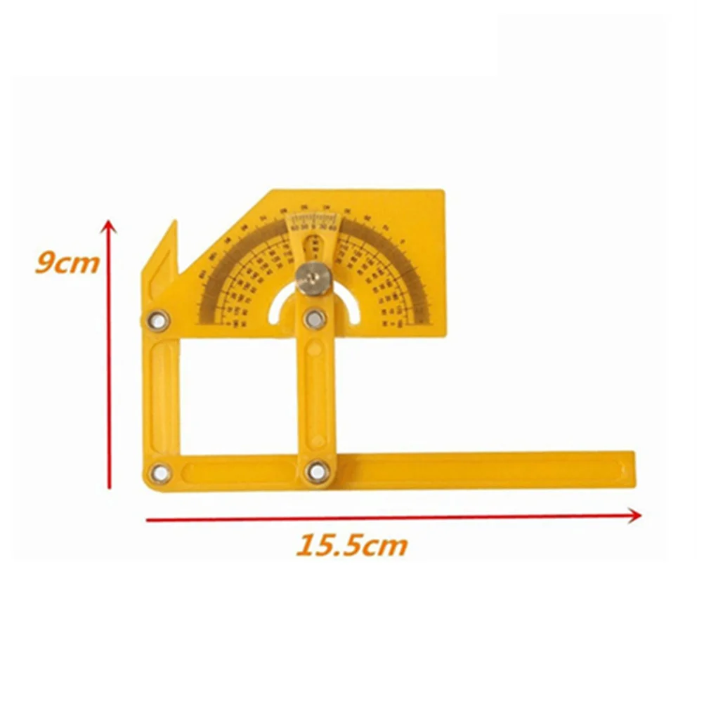 Foldable Multi Angle Ruler Yellow Measuring Instrument For Carpentry Marking Depth Length Measurement