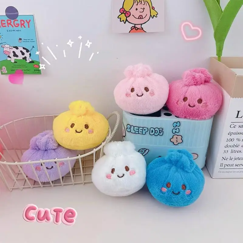 Simulierter Plüsch-Dampfbrötchen-Fidget-Schlüsselanhänger, weich, für Büro, Stressabbau, Quetsch-Anhänger, Angstlinderung, lustiges Geschenk – Detail 3