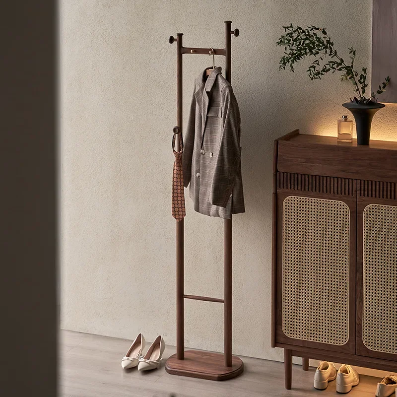 Bedroom ultra-narrow hanger floor porch black walnut coat rack