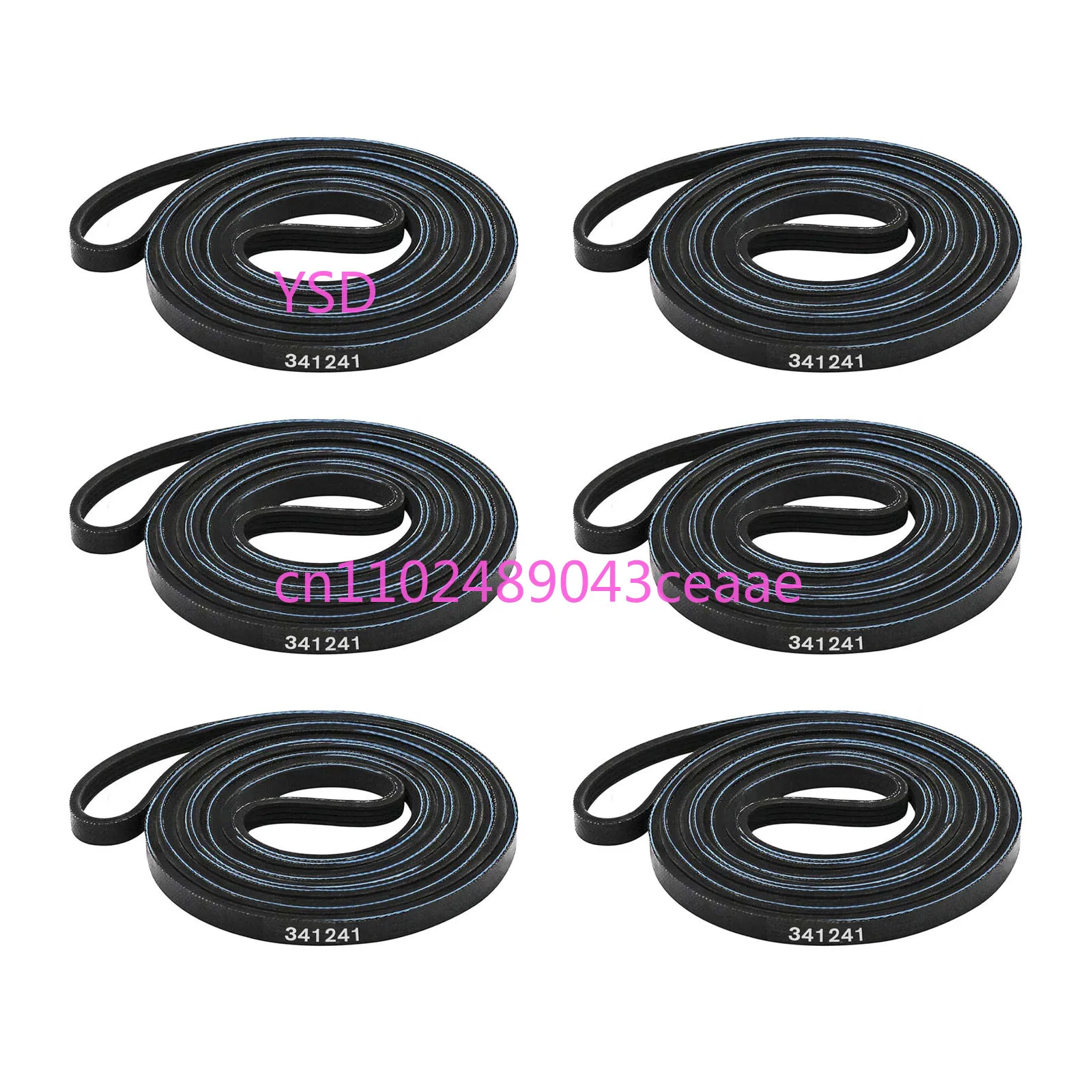 

6Pcs lot 341241 Dryer Drum Belt Replacement For Dryer Accessories Repair Parts 3389628 31001026 PS346995