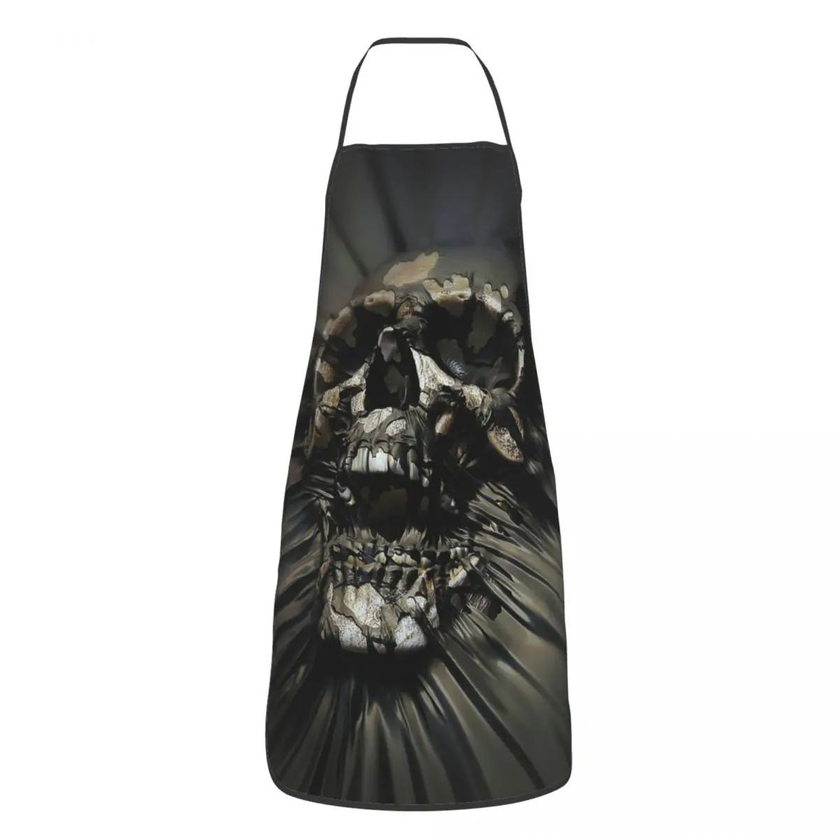 Custom Bib Horror Skull Wrap Apron Men Women Unisex Adult Chef Cooking Kitchen Gothic Death Skeleton Tablier Cuisine Baking