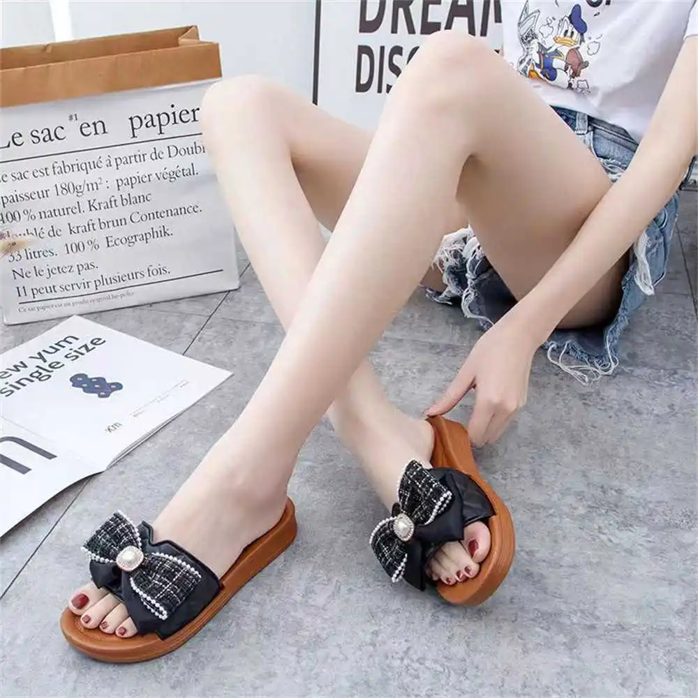 Number 39 Open Toe Black Sneakers Women Summer Sandals Ladies Shoes Female Slipper Sport Supplies Cheaper New Season