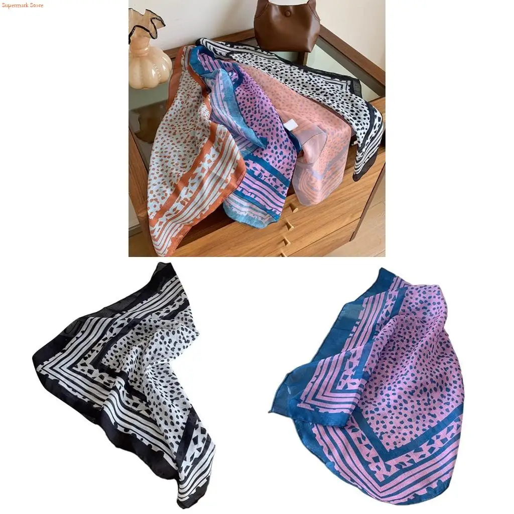 Q5WE Comfortable Flower Neck Scarf Soft Cotton Handkerchief Unisex Sport Scarf for Sun Shielding And Cycling