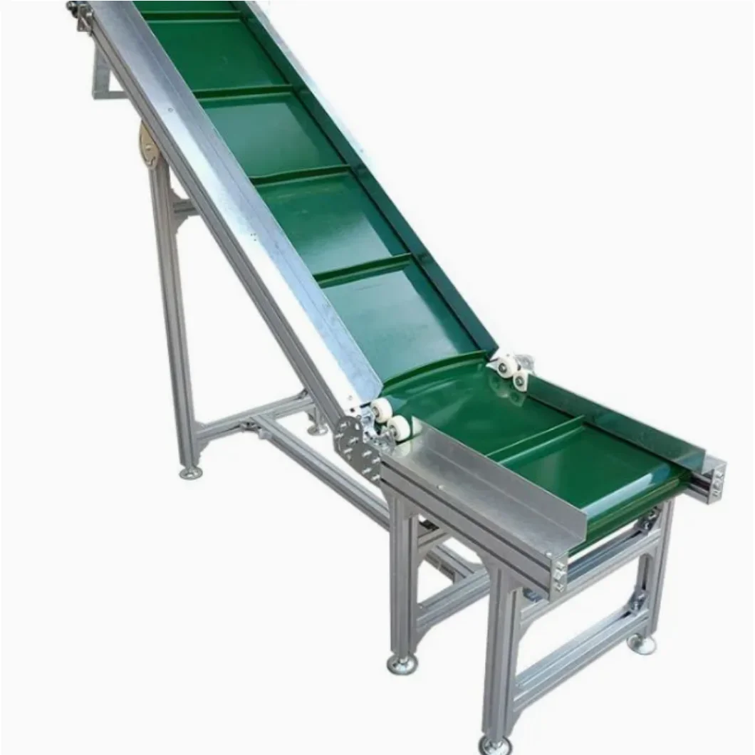 Customizable Adjustable Rubber Belt Conveyor for Food Industry Stainless Steel Frame Oil Resistant Anti-Bacterial New Food Shops