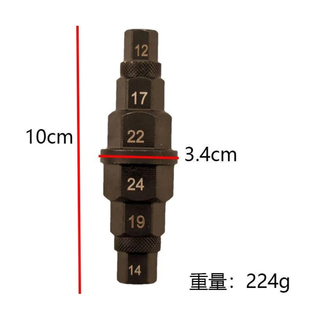 Motorcycle Wheel Axle Spindle Tools Hex Wrench Socket 12-24mm Spindle Nut Socket For Nut Tire Wheel