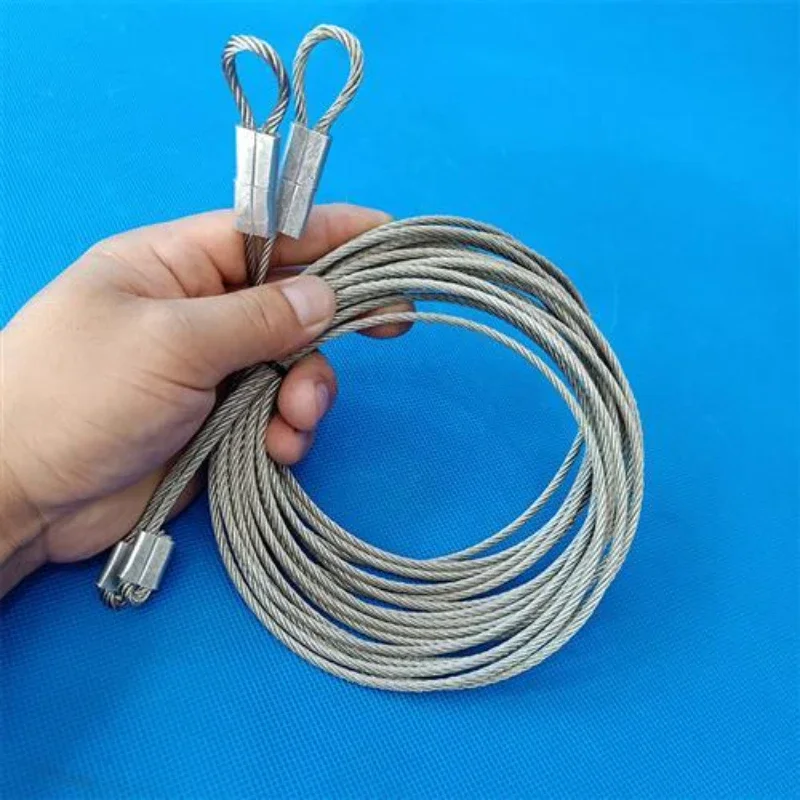 2.5mm Ideal Security SK7112 Garage Door Extension Cable Kit 2 Galvanized Steel Braid Cables, S Hooks