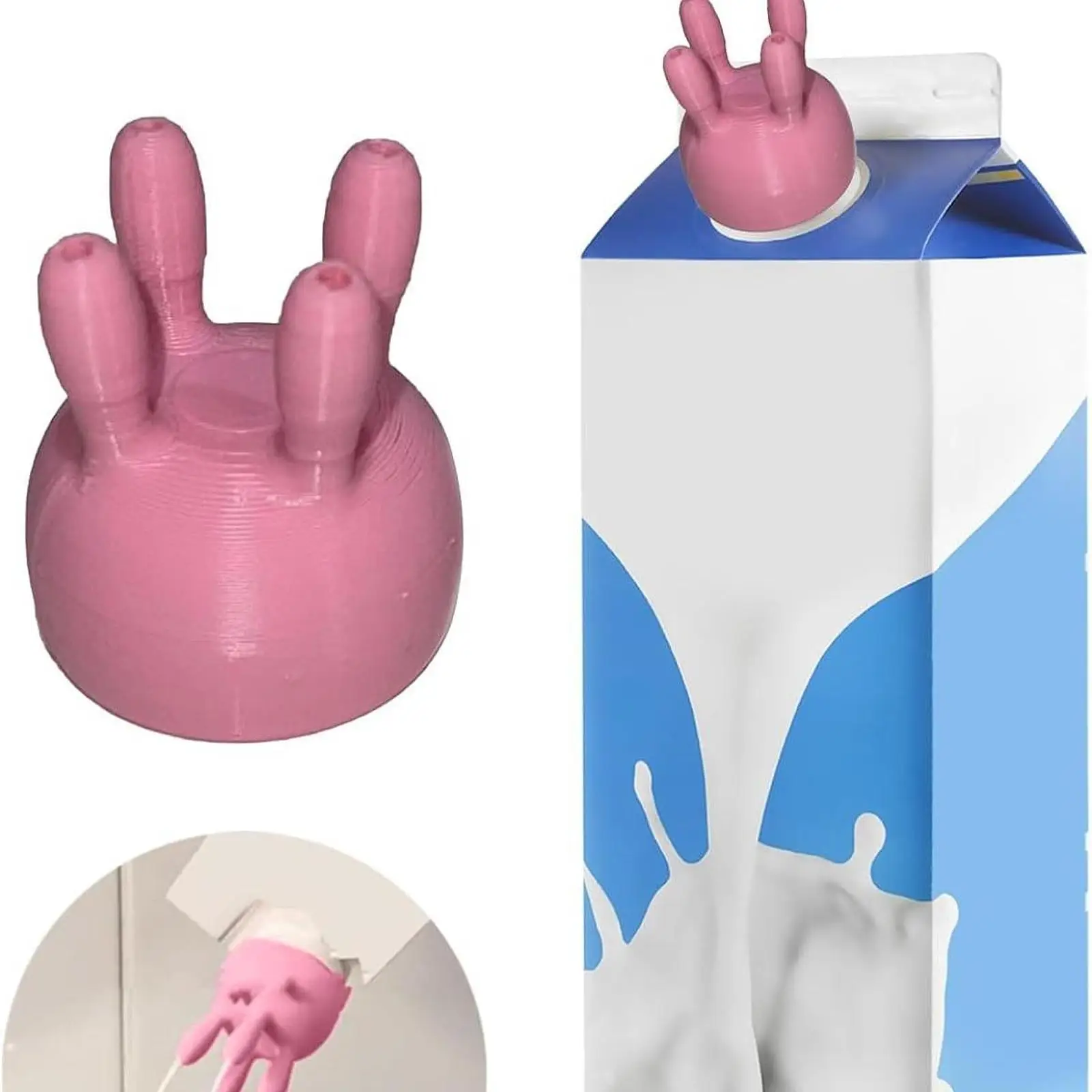 Cow Udder Milk Carton Cap Milk Bottle Cover Boxed Milk Diverter Milk Bottles Pour Spout Covers for Milk Bottles Pour Spout